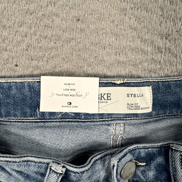 BKE Stella Jeans Womens 28L 28x34 Medium Wash Bootcut Slim Fit Low Rise Stretch - Picture 3 of 8